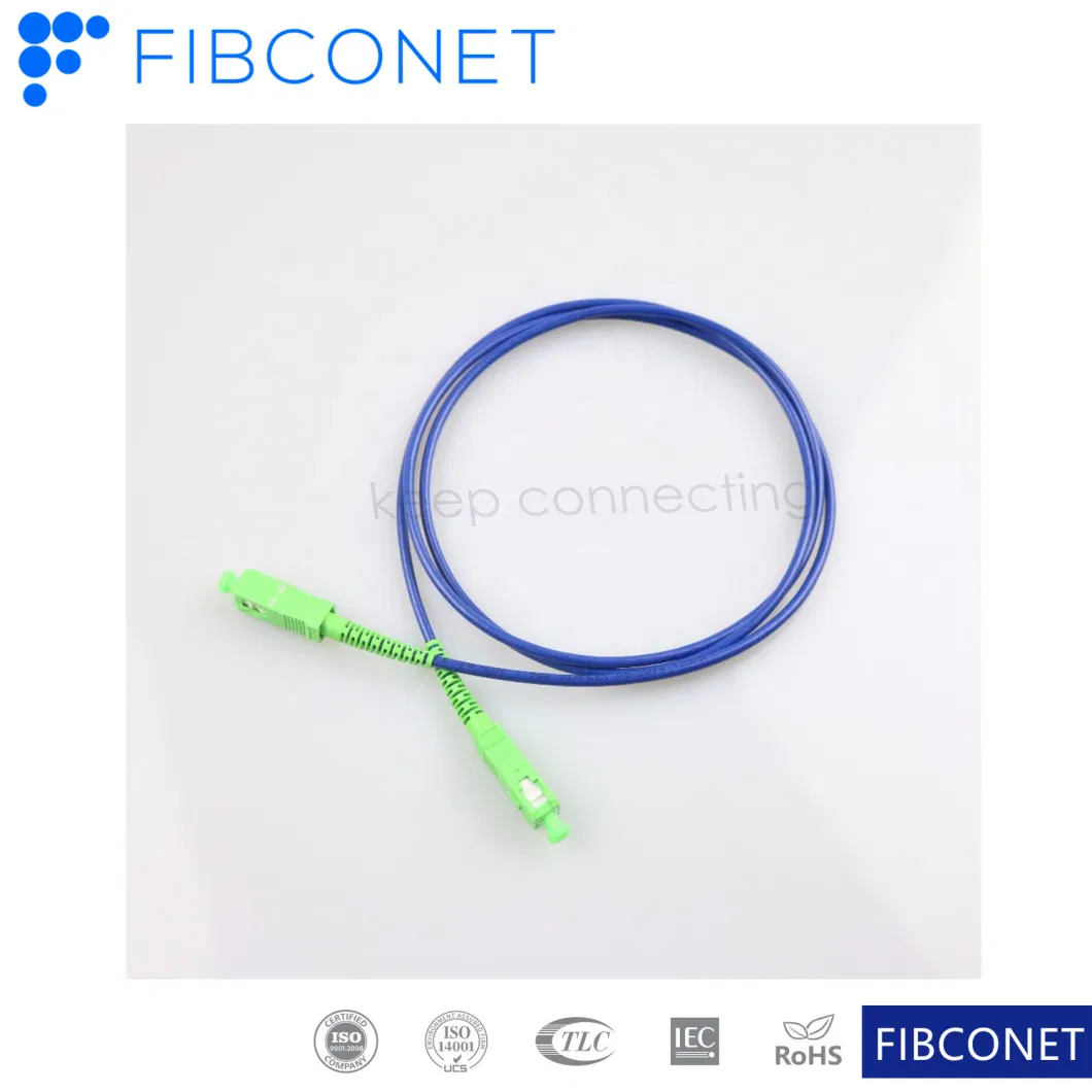 FTTH Fiber Optic Patch Cord 0.9/2.0/3.0 mm Sc APC Fiber Optic Patchcord