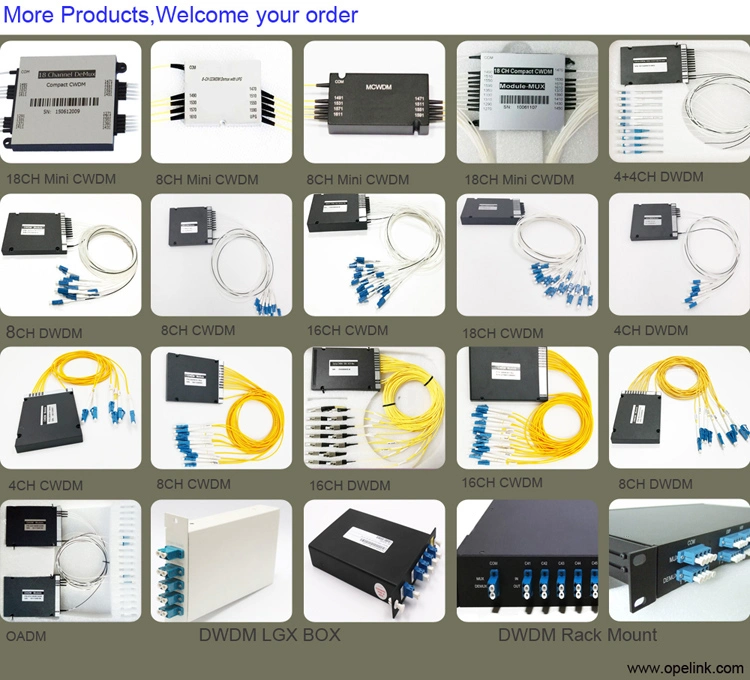 8CH Mux /Demux Optical DWDM with LC/PC Pigtail ABS Box